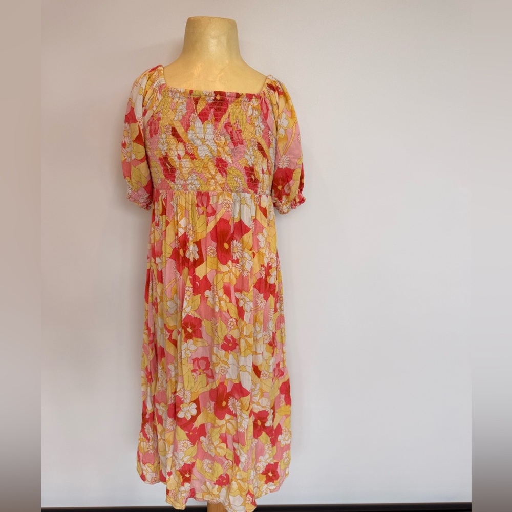 Billabong Kids Floral Dress in Pink and Yellow